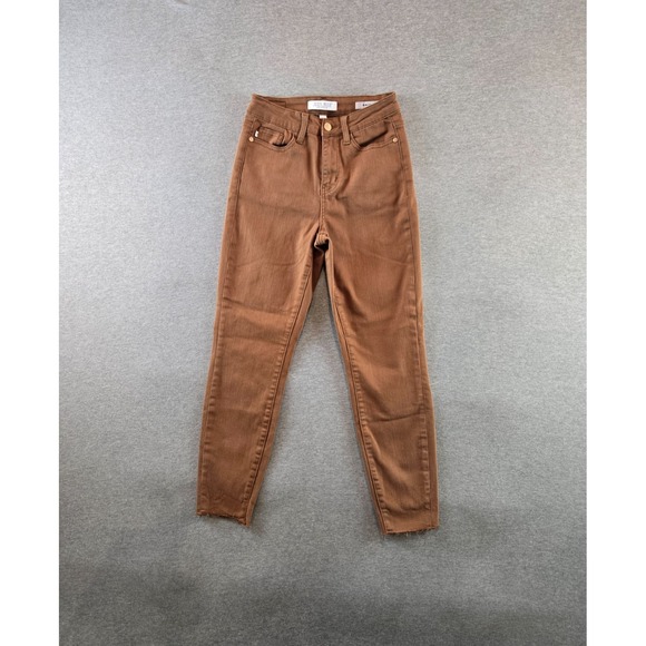 Judy Blue Jeans Women's 0/24 Brown Stretch Denim Woodland High Rise Slim Fit - Picture 1 of 13